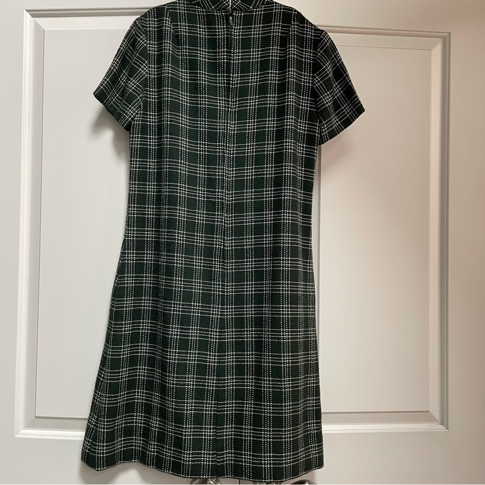 Vintage Leslie Fay 60's 70's Wool (?) Short Sleeve Zip Hook Eye Back Mini Dress - Picture 6 of 16